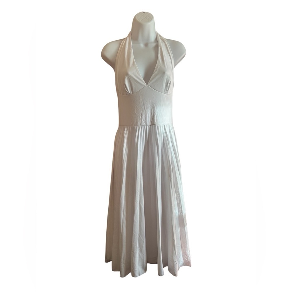 Chic White Backless Halter Dress